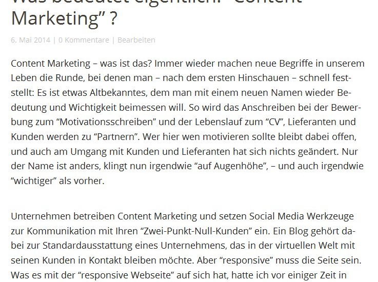 Content Marketing / Definition Bedeutung